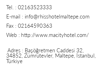 Macity Hotel iletiim bilgileri